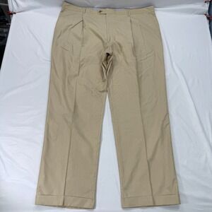 Gitman Sport Cotton Silk Blend Dress Pants Mens 45x32 Beige Straight Chino Italy
